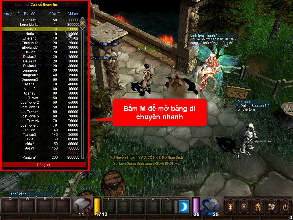 Chức năng chính của Game MU Đấu Sĩ